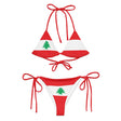 Bikini drapeau liban cordon recyclé orné confortable