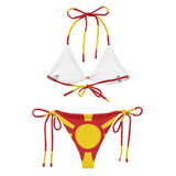 Bikini drapeau macédoine du nord à cordon recyclé orné