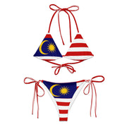 Bikini drapeau malaisie cordon recyclé orné confort uv