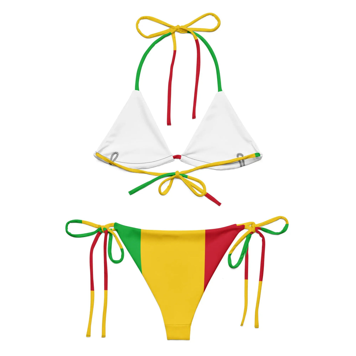 Bikini drapeau mali à cordon recyclé orné élégant