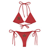 Bikini drapeau maroc en tissu recyclé impression all over