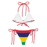 Bikini drapeau maurice à cordon recyclé orné confortable