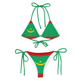 Bikini drapeau mauritanie à cordon recyclé orné confortable