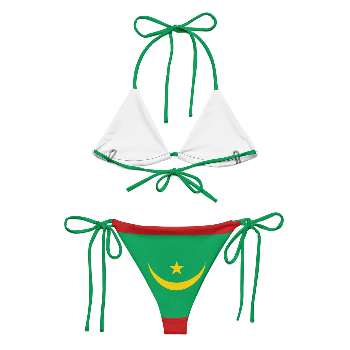 Bikini drapeau mauritanie à cordon recyclé orné confortable