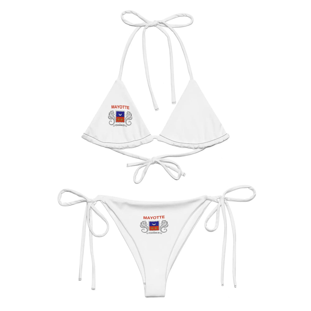Bikini drapeau mayotte cordon recyclé orné confortable
