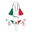 Bikini drapeau mexique cordon recyclé impression all over