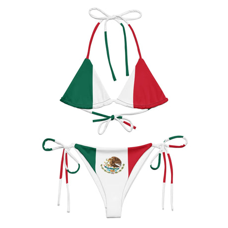 Bikini drapeau mexique cordon recyclé impression all over