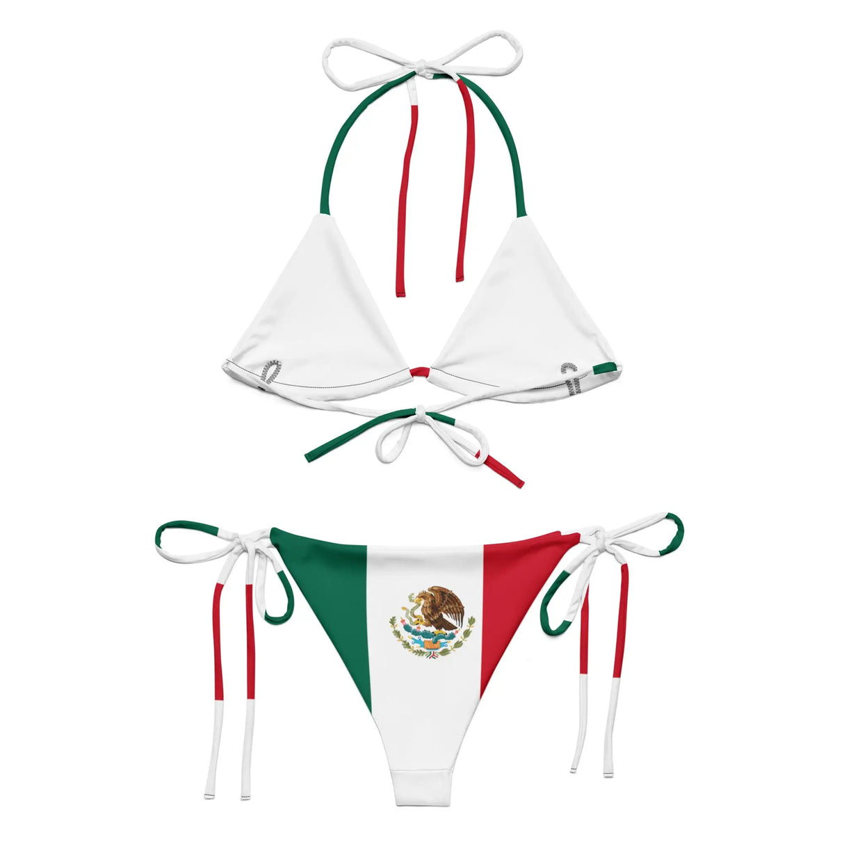 Bikini drapeau mexique cordon recyclé impression all over