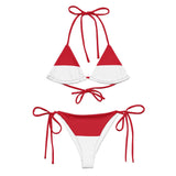 Bikini drapeau monaco cordon recyclé orné impression all over