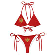 Bikini drapeau monténégro cordon recyclé orné confort