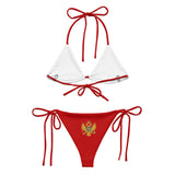 Bikini drapeau monténégro cordon recyclé orné confort