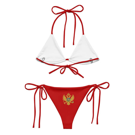 Bikini drapeau monténégro cordon recyclé orné confort