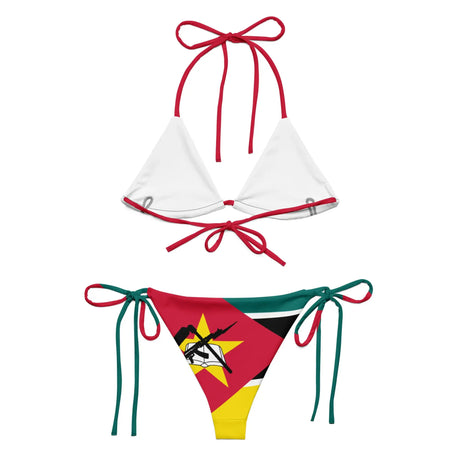 Bikini drapeau mozambique à cordon recyclé orné durable
