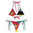 Bikini drapeau mozambique à cordon recyclé orné durable