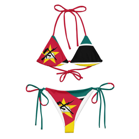 Bikini drapeau mozambique à cordon recyclé orné durable