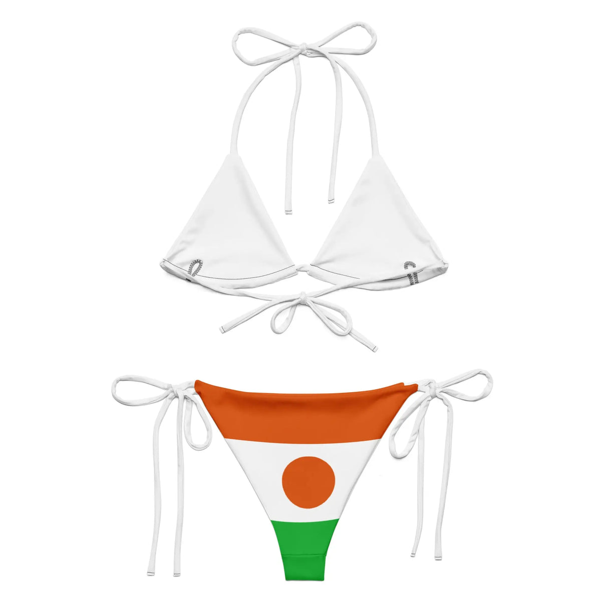 Bikini drapeau niger à cordon recyclé orné confortable