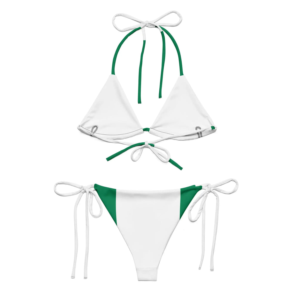 Bikini drapeau nigeria à cordon recyclé orné confortable