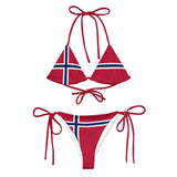 Bikini drapeau norvège cordon recyclé orné confortable