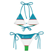 Bikini drapeau ouzbékistan cordon recyclé orné confort