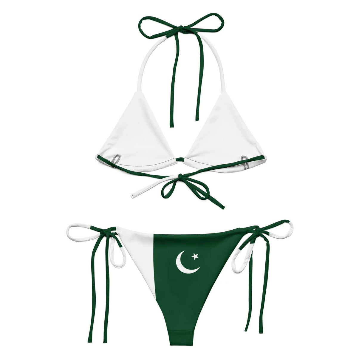 Bikini drapeau pakistan à cordon recyclé impression durable
