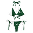 Bikini drapeau pakistan à cordon recyclé impression durable