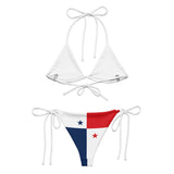 Bikini drapeau panama à cordon recyclé orné confortable