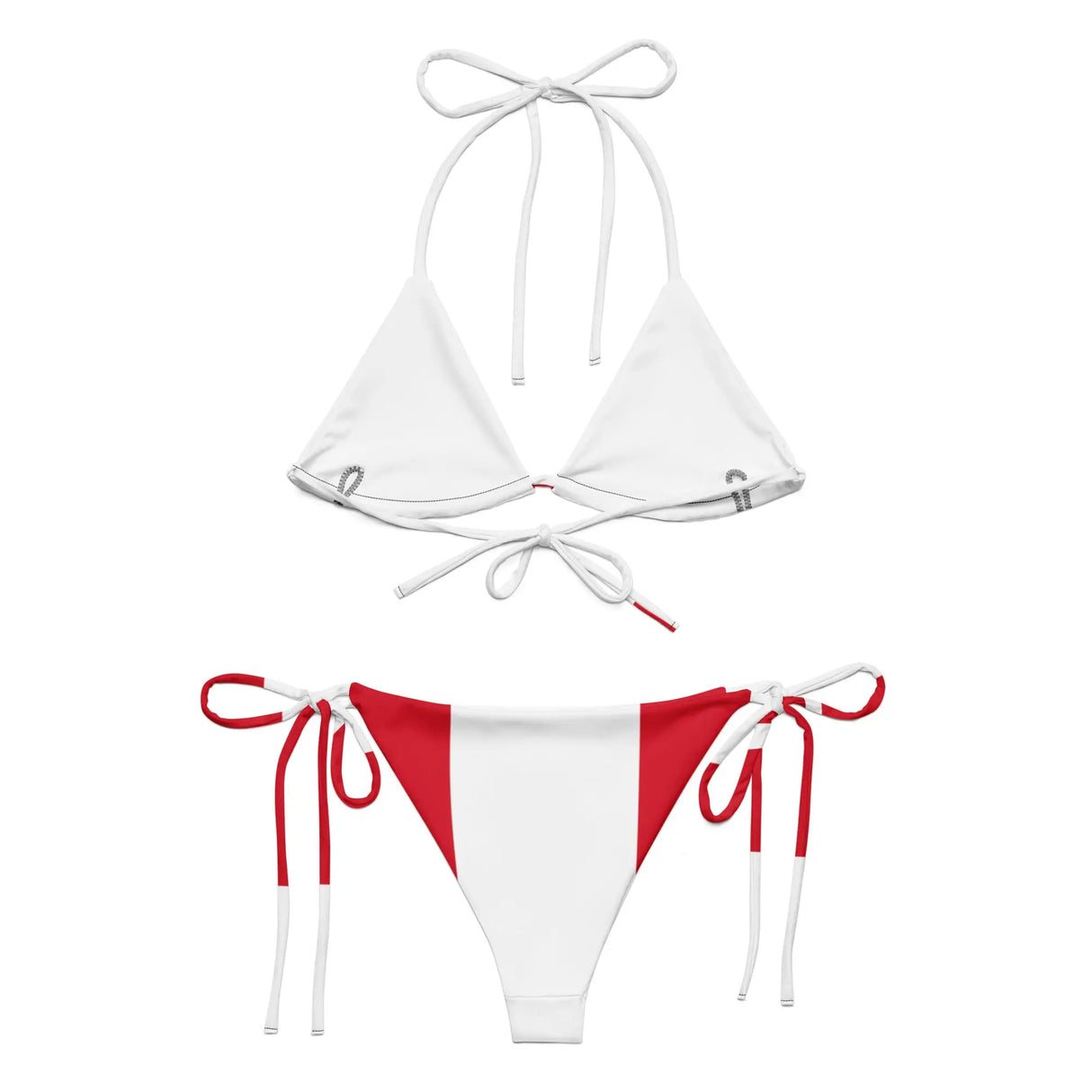 Bikini drapeau pérou à cordon recyclé orné confortable
