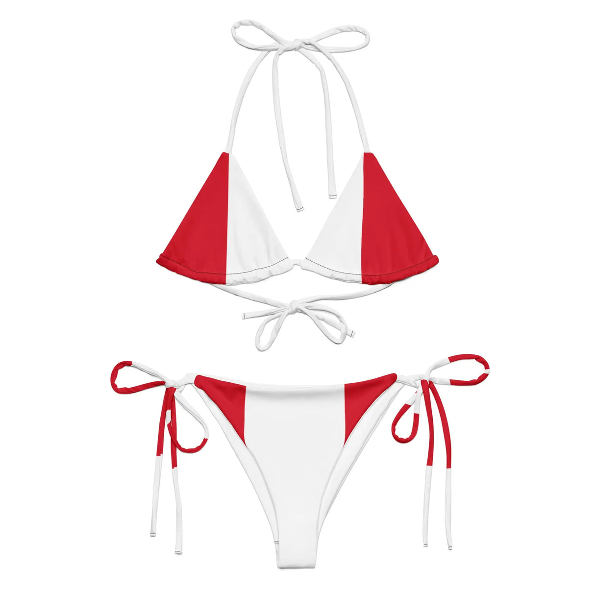 Bikini drapeau pérou à cordon recyclé orné confortable