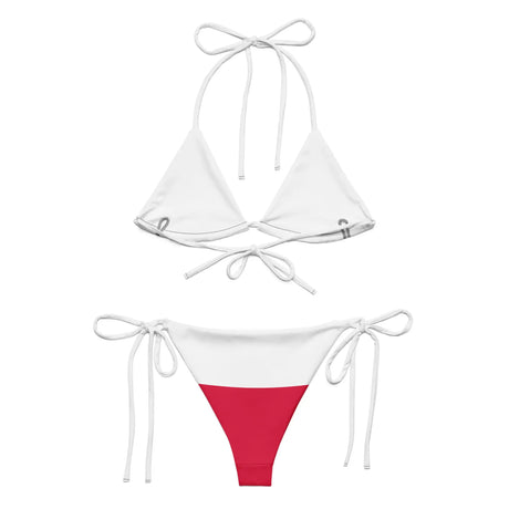 Bikini drapeau pologne à cordon recyclé orné confortable