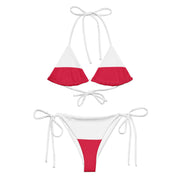 Bikini drapeau pologne à cordon recyclé orné confortable