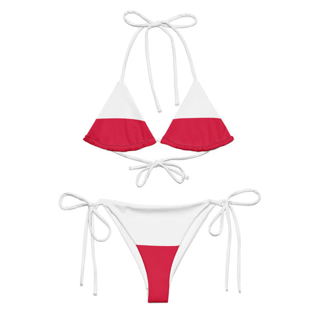 Bikini drapeau pologne à cordon recyclé orné confortable