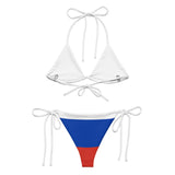 Bikini drapeau russie cordon recyclé et impression all over