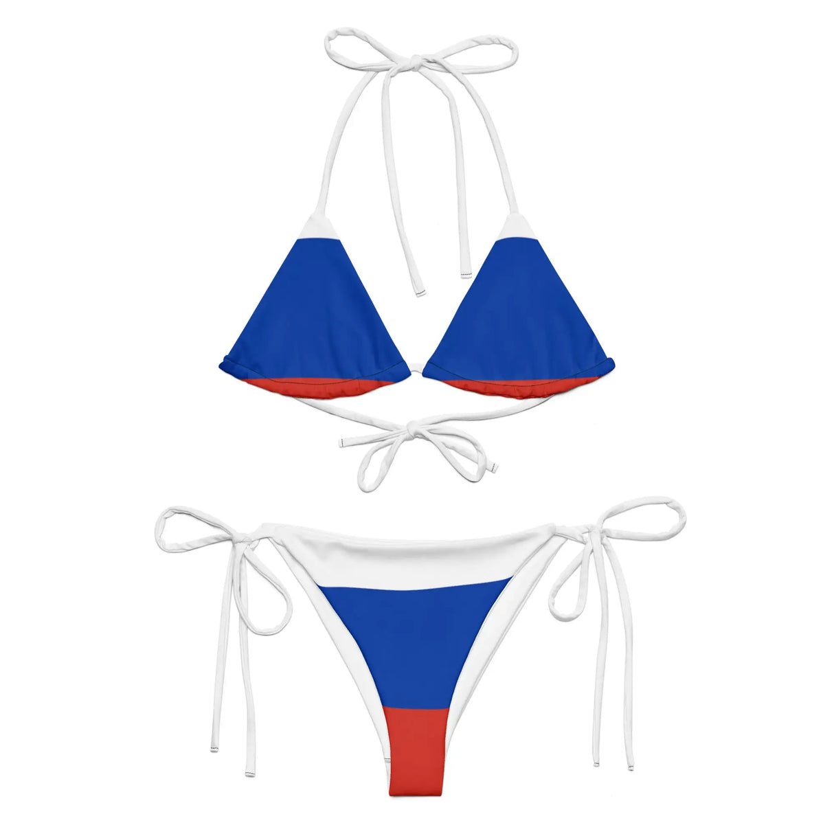 Bikini drapeau russie cordon recyclé et impression all over
