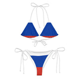 Bikini drapeau russie cordon recyclé et impression all over