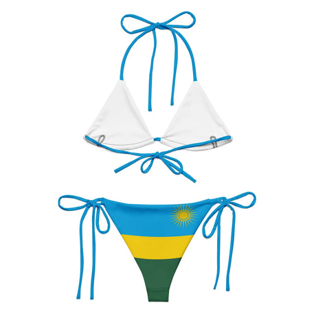 Bikini drapeau rwanda imprimé all over cordon recyclé