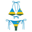 Bikini drapeau rwanda imprimé all over cordon recyclé
