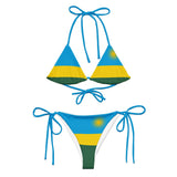 Bikini drapeau rwanda imprimé all over cordon recyclé