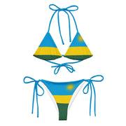 Bikini drapeau rwanda imprimé all over cordon recyclé