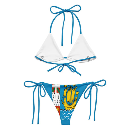 Bikini drapeau saint-pierre-et-miquelon cordon recyclé