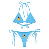 Bikini drapeau sainte-lucie cordon recyclé orné confort
