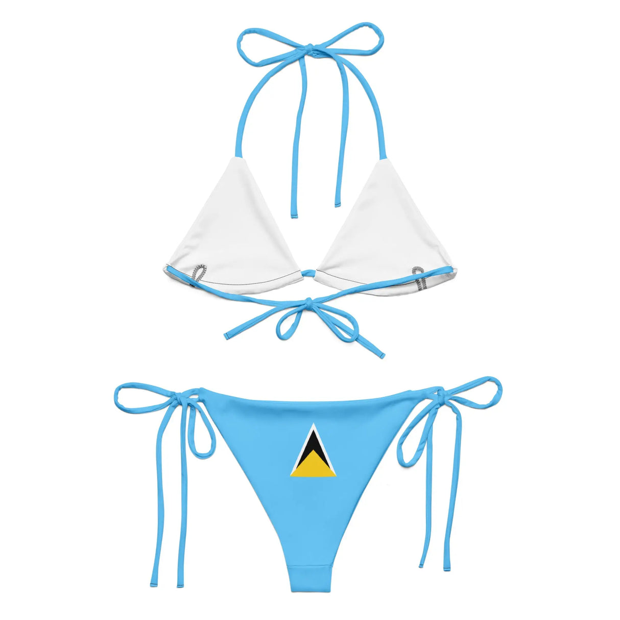 Bikini drapeau sainte-lucie cordon recyclé orné confort