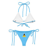Bikini drapeau sainte-lucie cordon recyclé orné confort