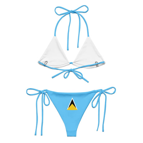 Bikini drapeau sainte-lucie cordon recyclé orné confort