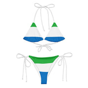 Bikini drapeau sierra leone à cordon recyclé imprimé