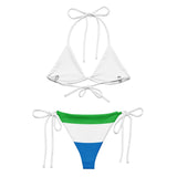 Bikini drapeau sierra leone à cordon recyclé imprimé