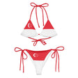 Bikini drapeau singapour cordon recyclé impression all over