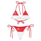 Bikini drapeau singapour cordon recyclé impression all over