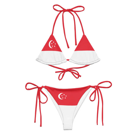 Bikini drapeau singapour cordon recyclé impression all over