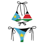 Bikini drapeau soudan du sud à cordon recyclé orné