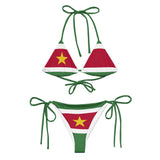 Bikini drapeau suriname à cordon recyclé orné confort